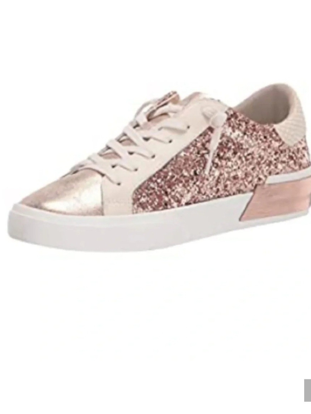 Dolce Vita Women’s Zina Rose Gold Glitter Lace-Up Sneakers Size 7